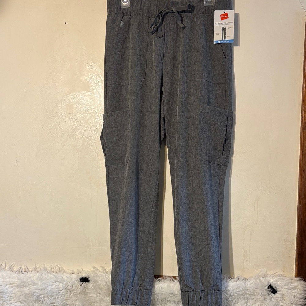 Hanes Men's Charcoal Gray Cargo Jogger Pants